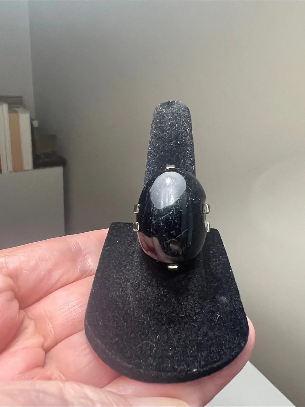 Bold & Beautiful Black Oval Statement Ring - Vintage